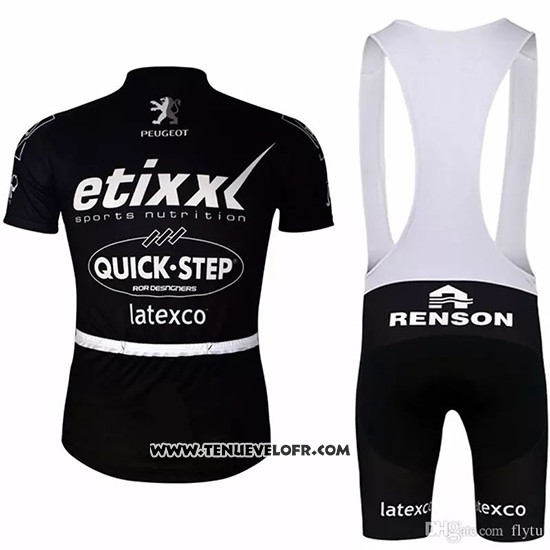 2018 Maillot Ciclismo Etixx Quick Step Noir Manches Courtes et Cuissard